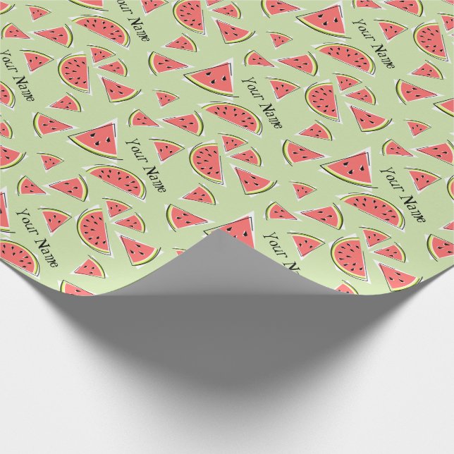 Watermelon Grönt Multi Namn Presentpapper (Hörn)