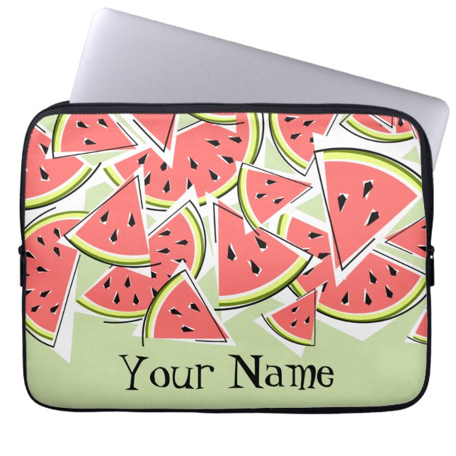 Watermelon Grönt Namn laptop sleeve (Framsidan)