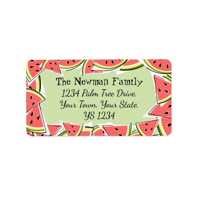 Watermelon Grönt Ram Adressetikett (Framsidan)