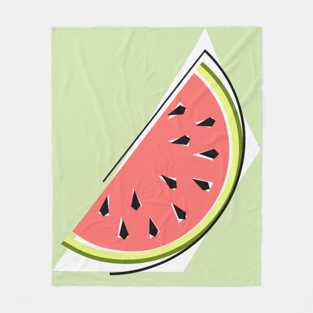 Watermelon Grönt Slice Fleecefilt (Framsidan)