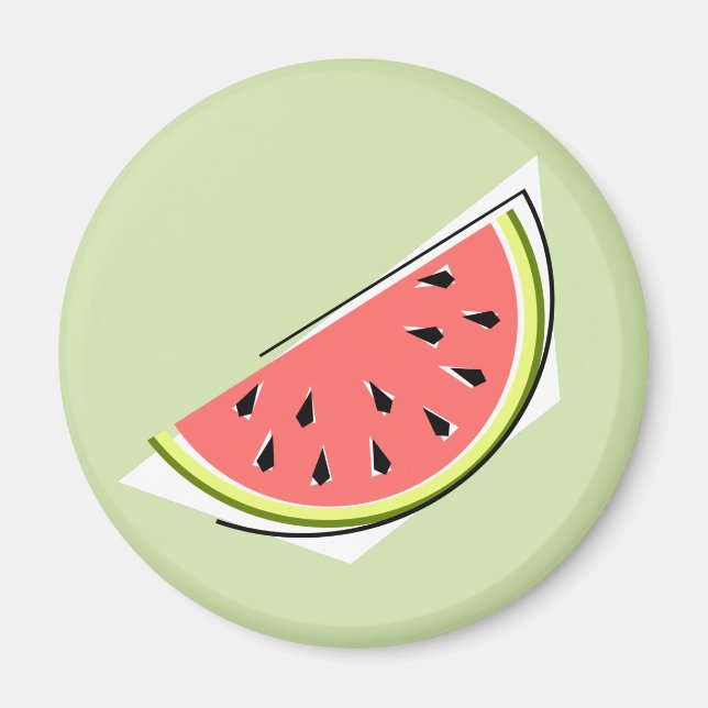 Watermelon Grönt Slice Magnet (Framsidan)