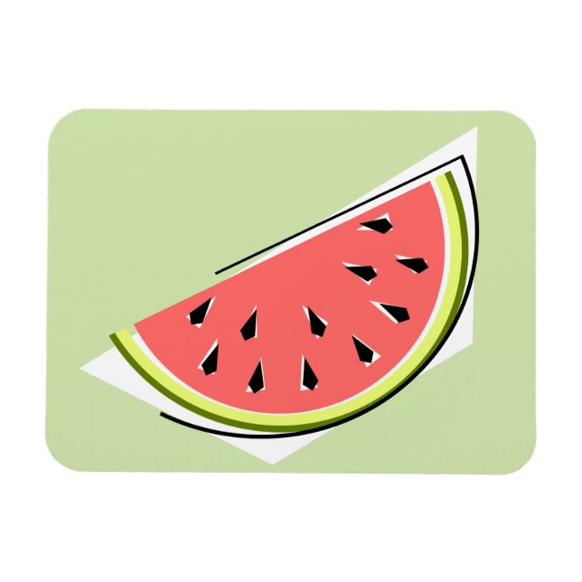 Watermelon Grönt Slice Magnet (Horisontell)