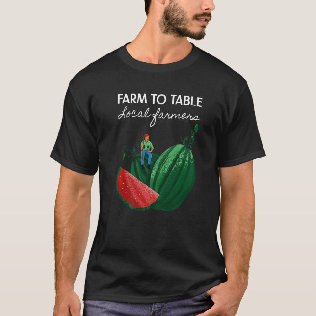 Watermelon Grow My own Vegetable Local Farmer T Shirt (Framsida)