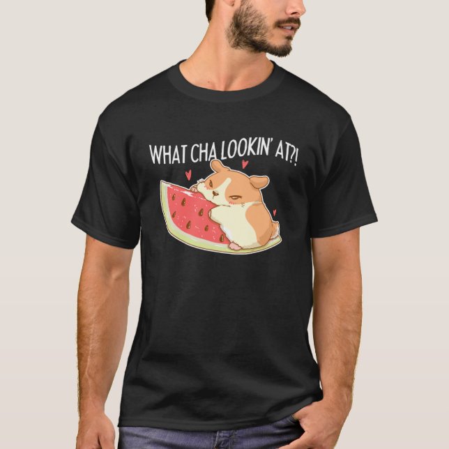 Watermelon Hamster Melon Food Rodent Pet Animal T Shirt (Framsida)