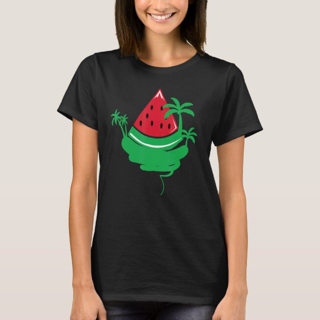 Watermelon Handflatan Beach Melon Sommar Tropical  T Shirt (Framsida)