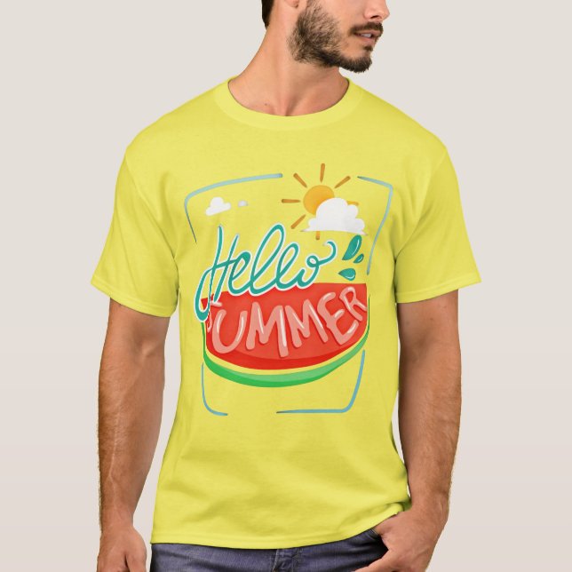 Watermelon Hej Summer T-Shirt (Framsida)