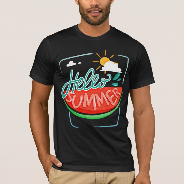 Watermelon Hej Summer T-Shirt (Framsida)