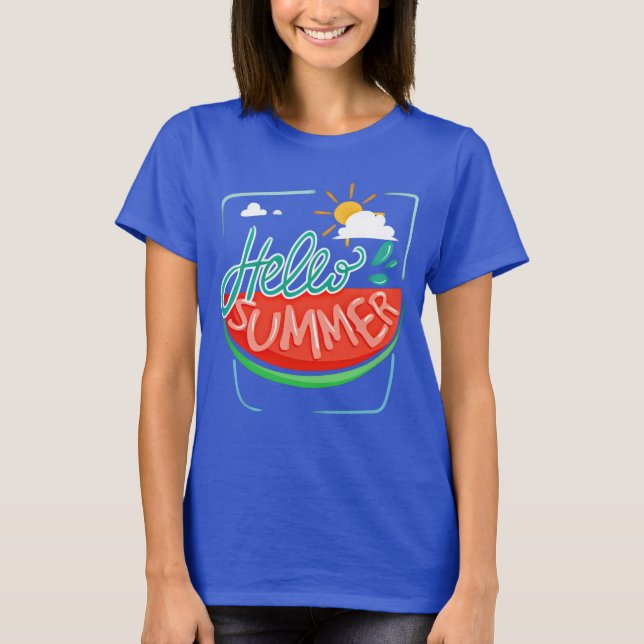 Watermelon Hej Summer T-Shirt (Framsida)