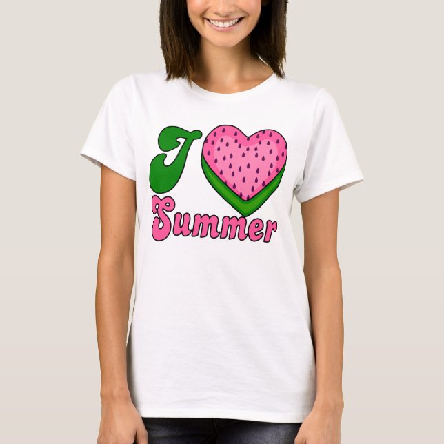 Watermelon, i kärlek sommar t-shirt (Framsida)