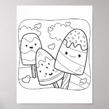 Watermelon Ice Cream - färgningssida