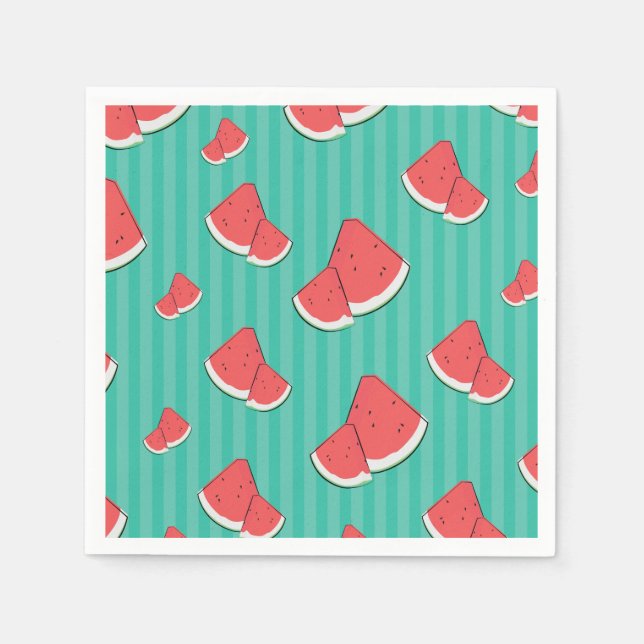 Watermelon Illustration Pappersservett (Framsidan)