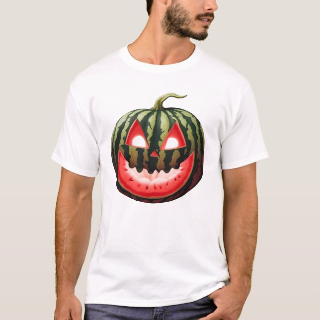 Watermelon Jack'O'Lantern T Shirt (Framsida)