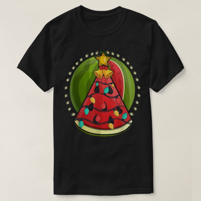Watermelon Julafton Ljus Hawaiian Sommjuljul I T Shirt (Design framsida)