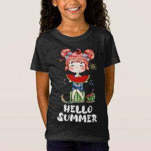 Watermelon Kawaii Anime Girl Hej Summer Fruit Me T Shirt