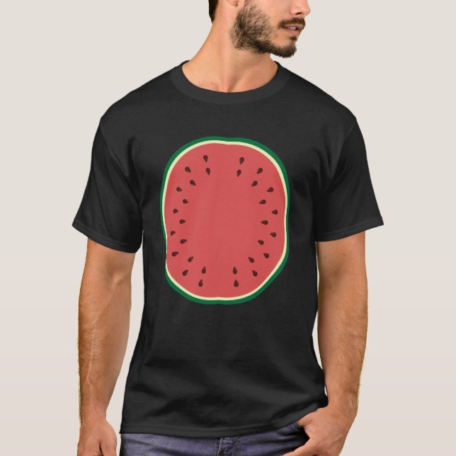 Watermelon Lazy DIY Easy Halloween Costume Healthy T Shirt (Framsida)