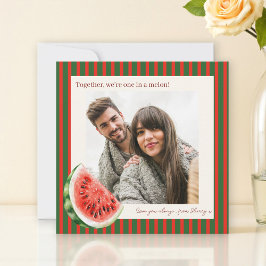 Watermelon Love Photo Valentine Card Kort