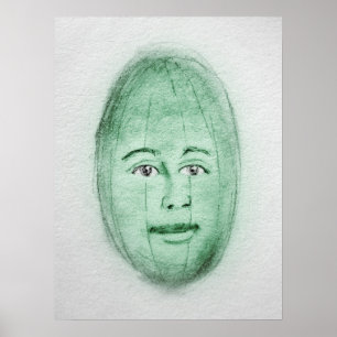 Watermelon Man Poster - Konstig Fruktvägg Art Skri