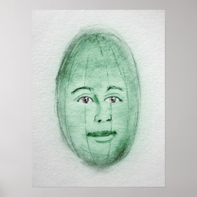 Watermelon Man Poster - Konstig Fruktvägg Art Skri (Framsidan)