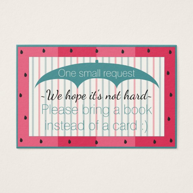 "Watermelon" med Bok"-kort/anpassa Visitkort (Framsida)