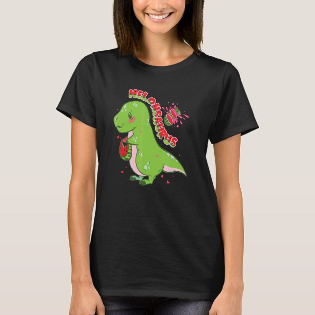 Watermelon Melonsaurus Dinosaur Watermelon T Shirt (Framsida)