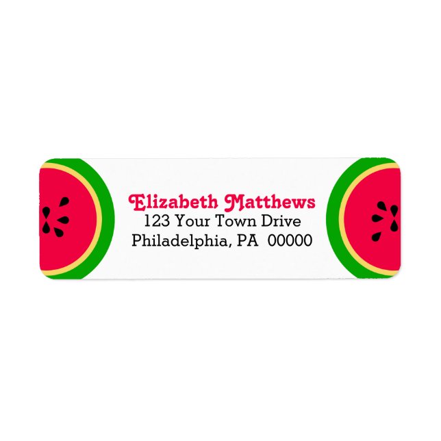 Watermelon Modern Summer Roligt Returadress Etikett (Framsidan)