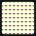 Watermelon Mönster Birthday Baby Showers 2023 Fyrkantigt Klistermärke<br><div class="desc">Designad med ljust och färglöst vattenmelon mönster!</div>