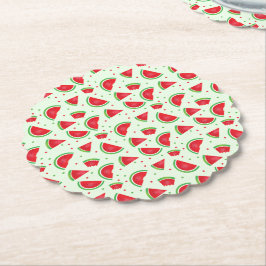 Watermelon Mönster Fruit Summertime Ljust grönt Underlägg Papper