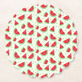 Watermelon Mönster Fruit Summertime Ljust grönt Underlägg Papper