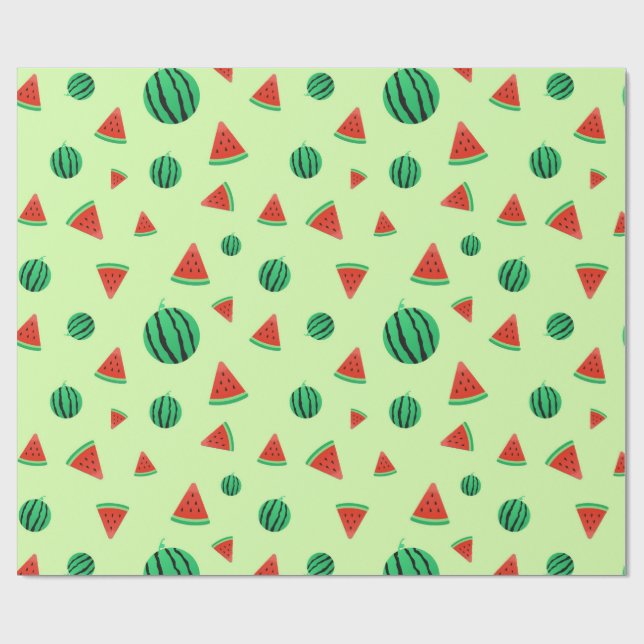 Watermelon Mönster grönt Wrapping Papper Presentpapper (Platt)