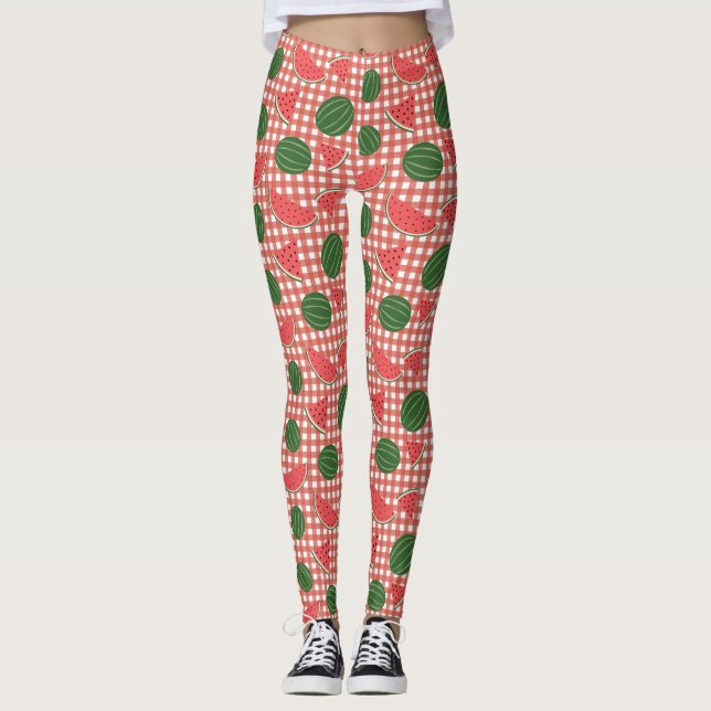 Watermelon Mönster Leggings (Framsida)