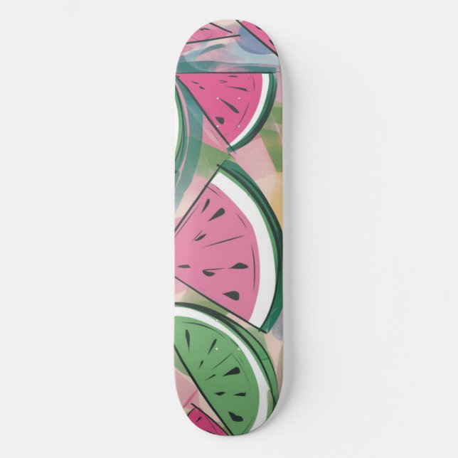 Watermelon Mönster Mini Skateboard Bräda 18,5 Cm (Framsida)