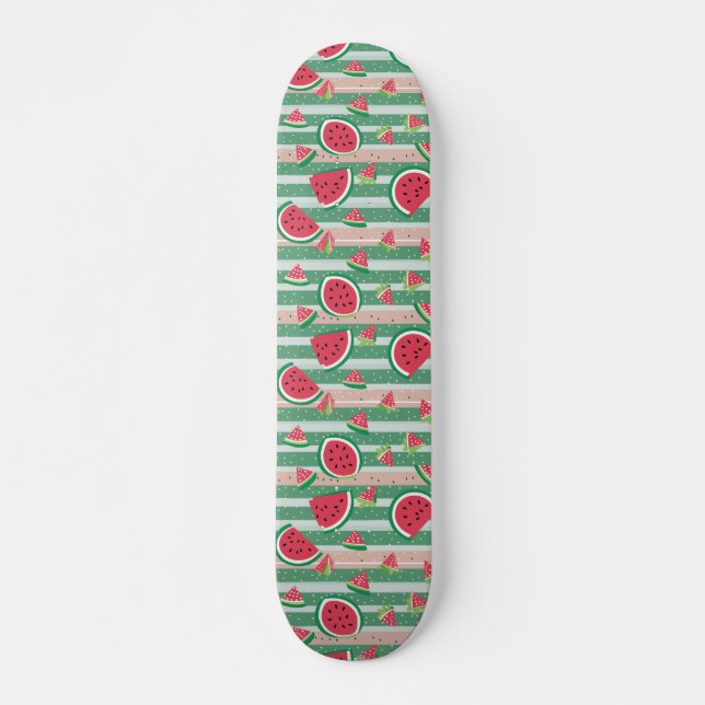 Watermelon Mönster Mini Skateboard Bräda 18,5 Cm (Framsida)