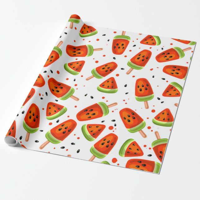 Watermelon mönster presentpapper (Utrullad)