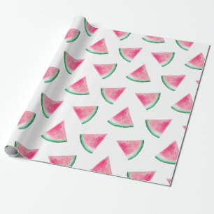 Watermelon mönster. Sommarbär. Vattenfärgsrosa Presentpapper