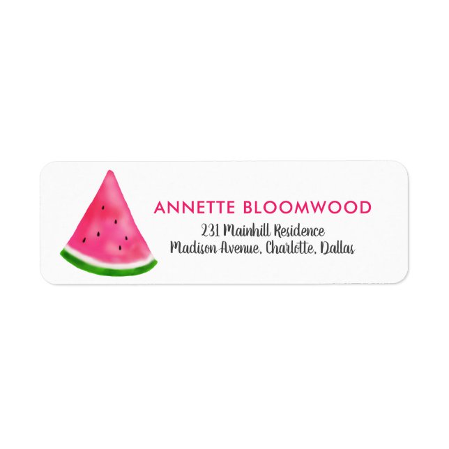 Watermelon Mönster sommartid Coola Returadress Etikett (Framsidan)
