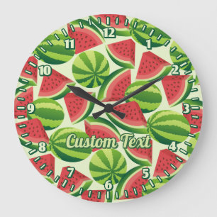 Watermelon Mönster Stor Klocka