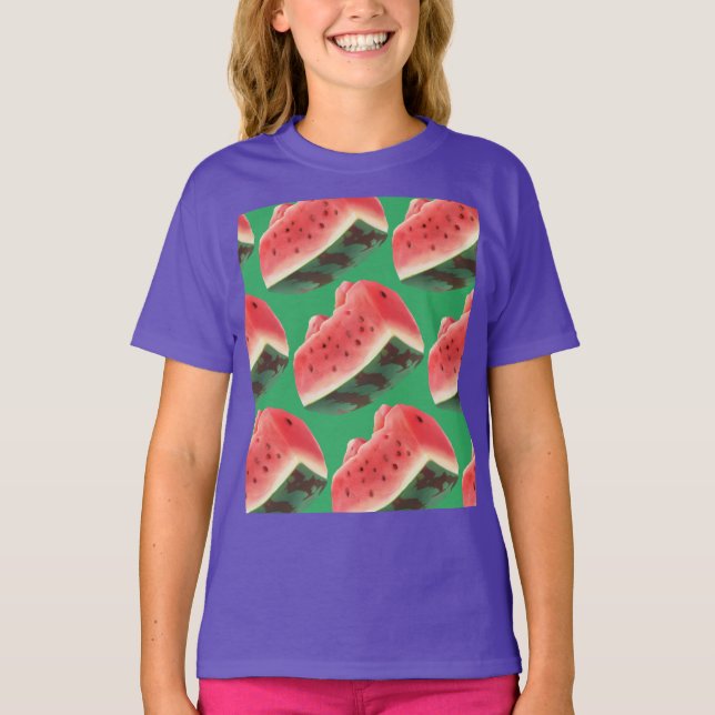 Watermelon Mönster T Shirt (Framsida)
