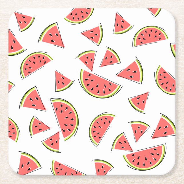 Watermelon Multi Underlägg Papper Kvadrat (Framsidan)