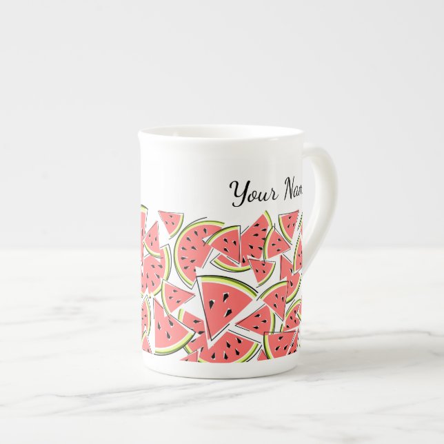 Watermelon Namn Benporslin Mugg (Framsida höger)