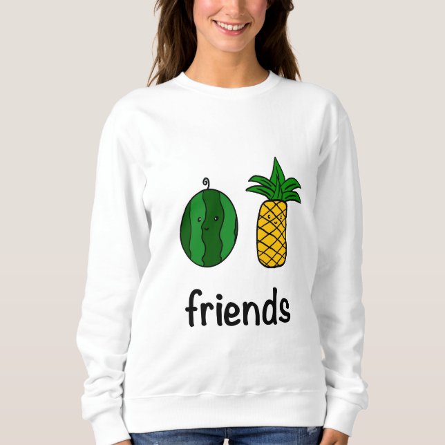 Watermelon och ananas Kvinnors sötskjorta T Shirt (Framsida)