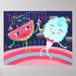 Watermelon och Cotton Candy Carnival Poster