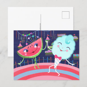 Watermelon och Cotton Candy Carnival Vykort