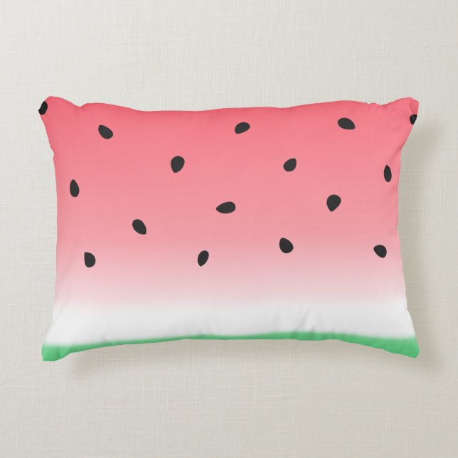 Watermelon Ombre Rand Prydnadskudde (Framsidan)
