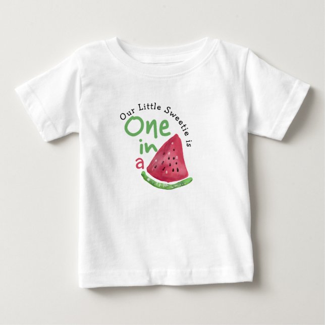 Watermelon One i Melon 1st Birthday T Shirt (Framsida)