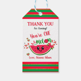 Watermelon One i Melon First Birthday Tack Presentetikett