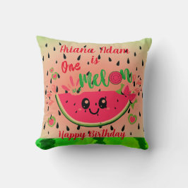 Watermelon One i Melon Girl's First Birthday Kudde