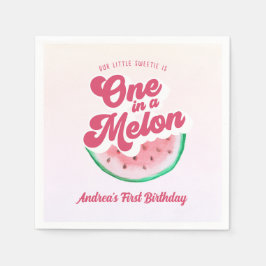 Watermelon One i Melon Retro First Birthday Pappersservett