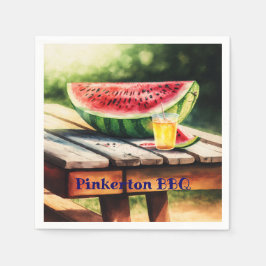 Watermelon på Picnic Bord Pappersservett