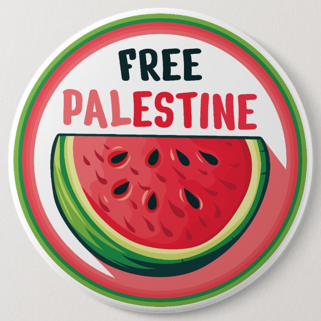 Watermelon Palestine Free Colorfull Knapp (Framsida)