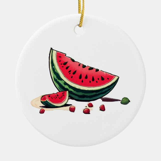 Watermelon Palestine Julgransprydnad Keramik (Framsidan)